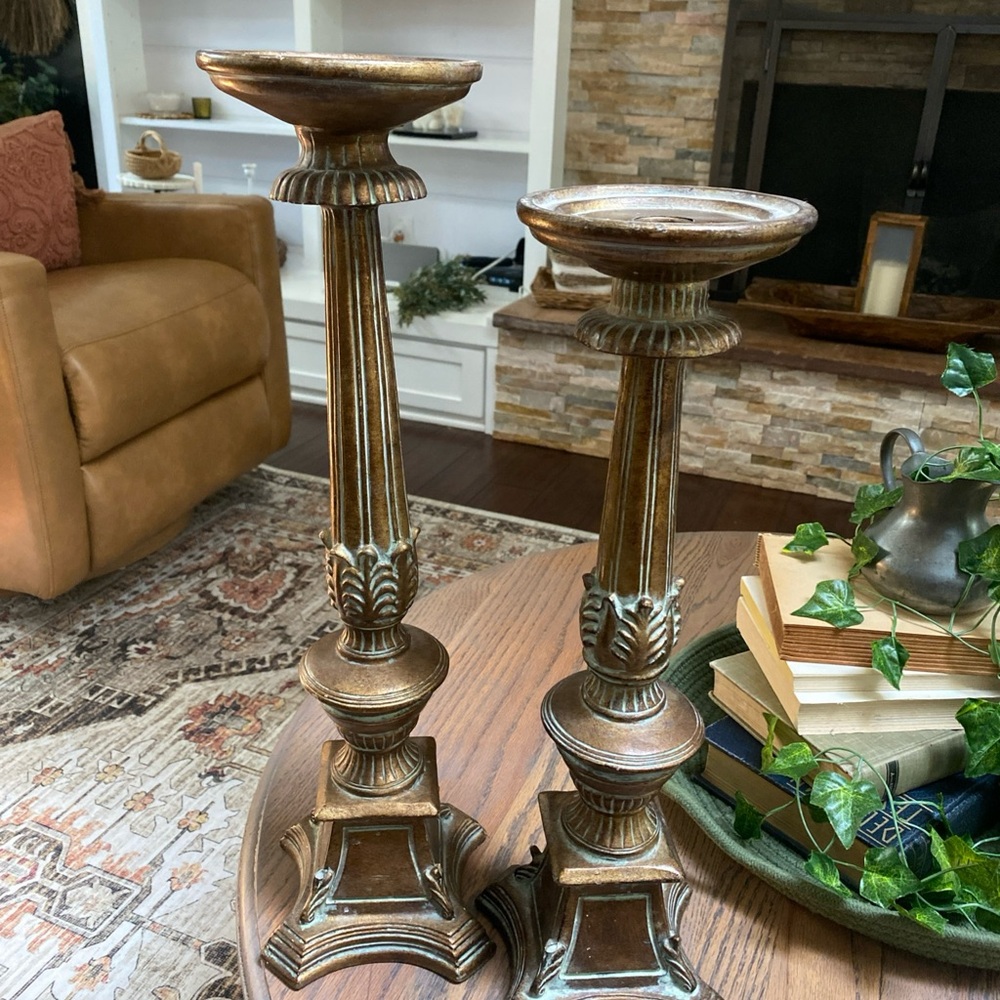 Elegant Bronze Candle Holders